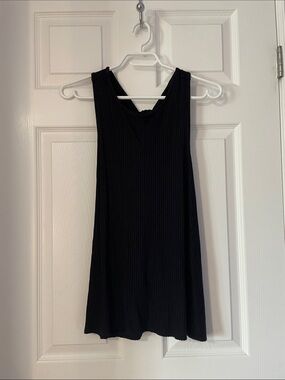 Old Navy Black Ribbed A-Line Tank Top